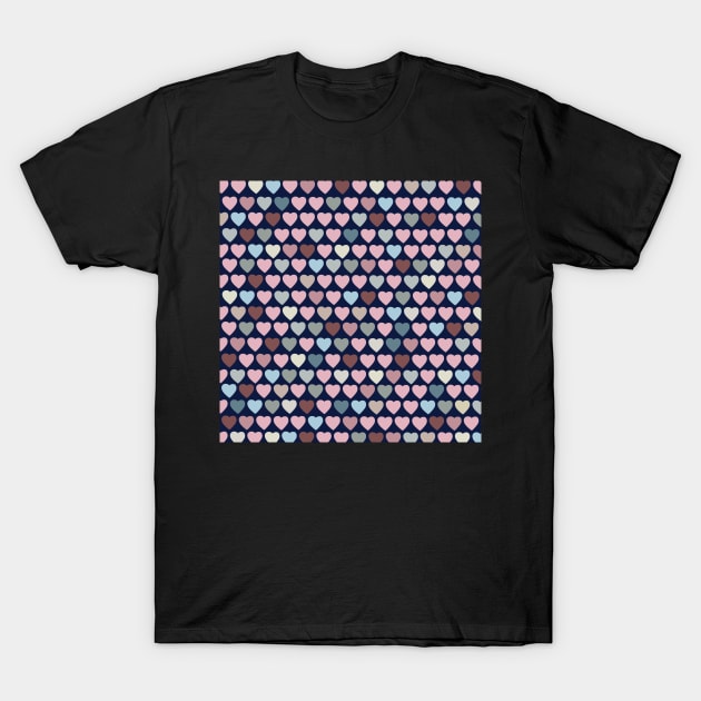 Valentines Hearts- Blue Background T-Shirt by smoochugs
